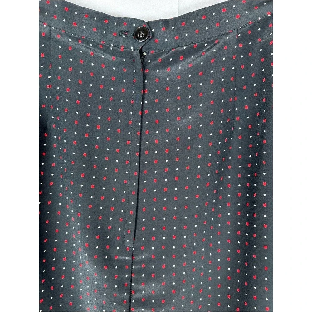 Kasper ASL Vintage Polka Dot Skirt Suit Size 14 Black Red Career Boss Lady